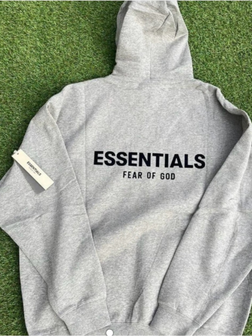 Essentials Light Gray Pullover Hoodie with Subtle Branding
